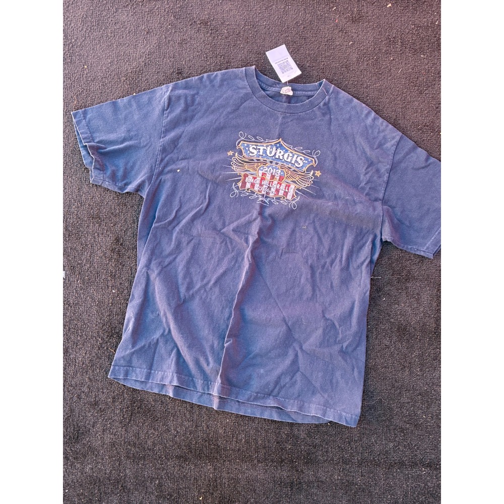 Sturgis 2013 Black Hills Rally 73 Years Graphic T-Shirt XL Navy Blue Biker Tee